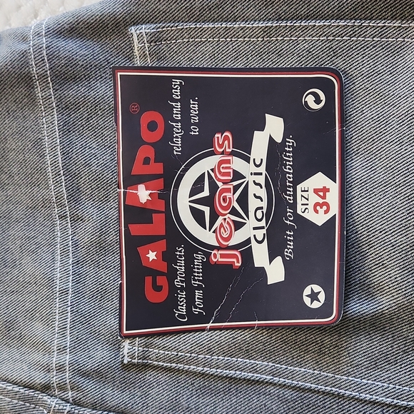 GALAPO DEAD STOCK MENS CARPENTER JEANS SIZE 34 100% cotton DENIM - Picture 5 of 10